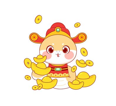 卡通財(cái)神蛇