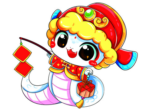 蛇年卡通形象之白蛇