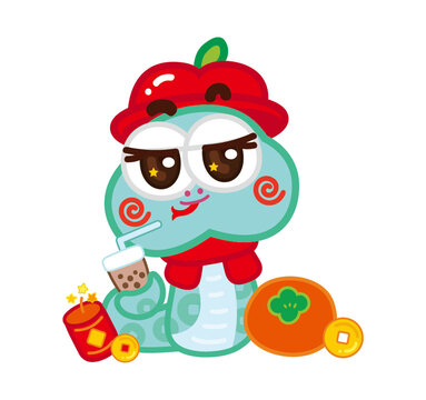 矢量卡通蛇之平安蛇