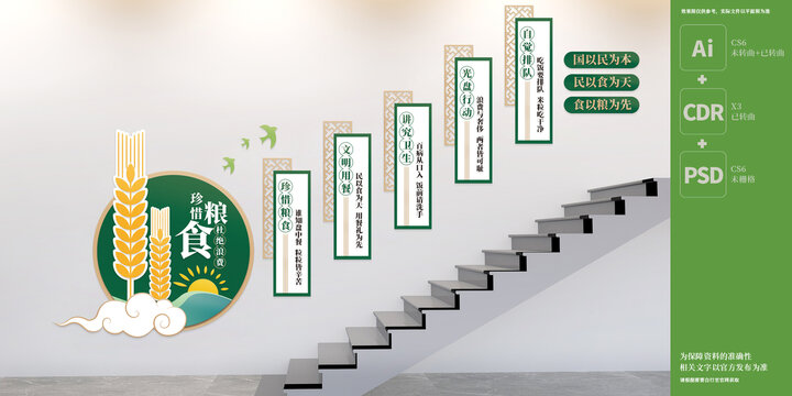 食堂樓梯文化墻