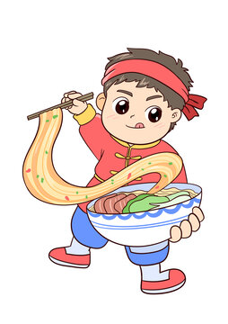 美味拉面面食插畫