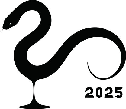 插畫2025新年數(shù)字蛇創(chuàng)意元素