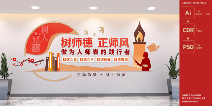 樹師德正師風學校文化墻