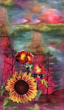 太陽(yáng)花水彩大花