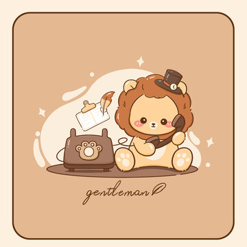 打電話紳士小獅子