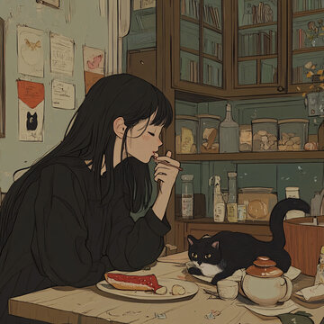 擼貓少女