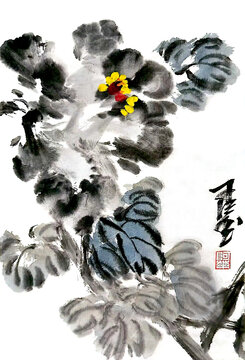 寫意牡丹花
