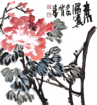 寫意牡丹花