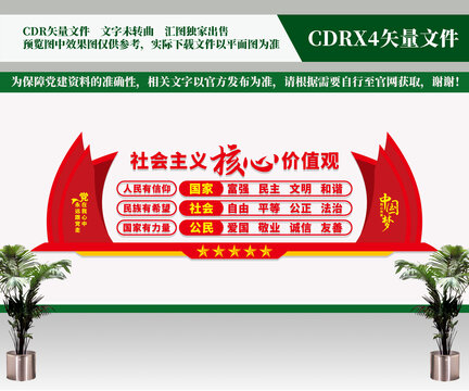 社會主義核心價值觀黨建文化墻
