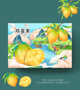 蛋黃果插畫包裝