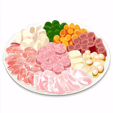 卡通火鍋食材