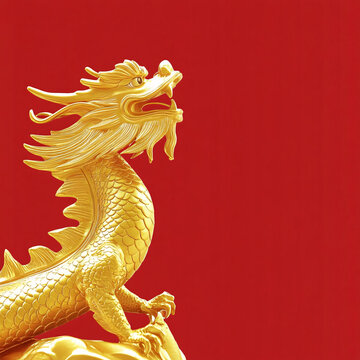 紅色簡(jiǎn)約二月二龍?zhí)ь^