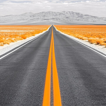 旅途沙漠公路風(fēng)景