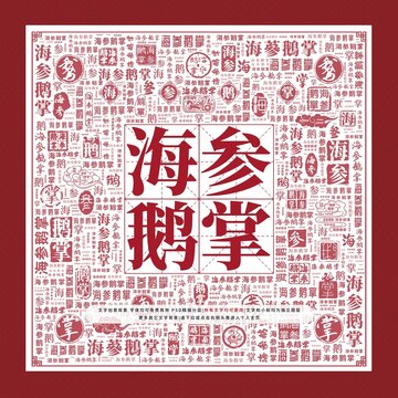海參鵝掌文字裝飾畫