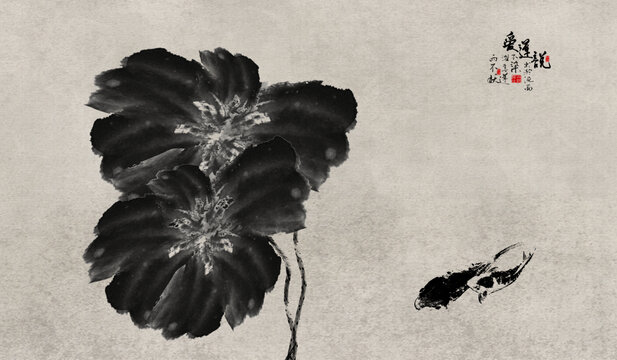 中國畫荷花
