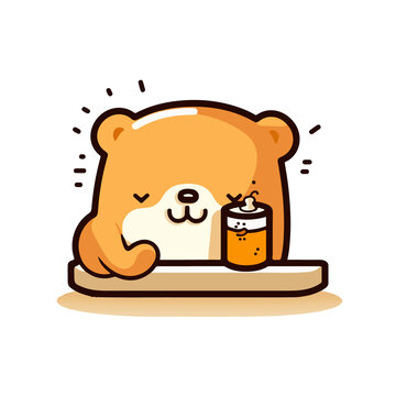 小熊卡通插畫