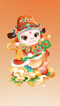 蛇年國風(fēng)插畫