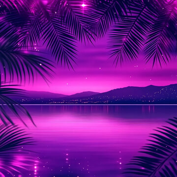 棕櫚樹夜景