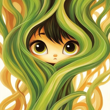 可愛小綠葉女精靈
