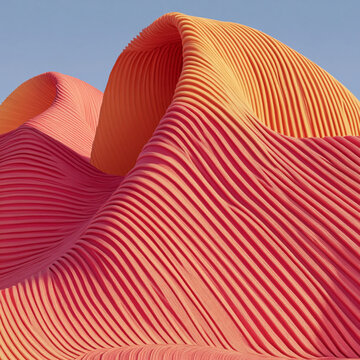 3d波浪線弧線弧形山