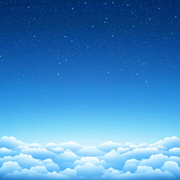 夜晚云彩星星