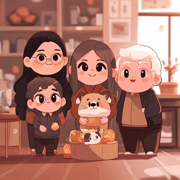 q版全家福
