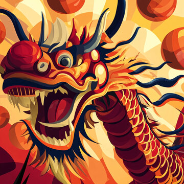卡通龍龍年國(guó)潮