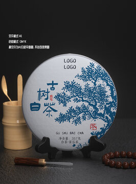 古樹白茶茶餅綿紙包裝設計