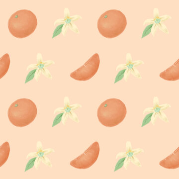 橘子水果插畫平面素材