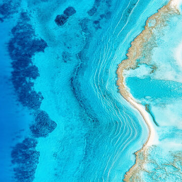 蔚藍海水深藍大海
