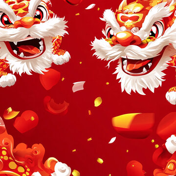 國潮虎年舞獅