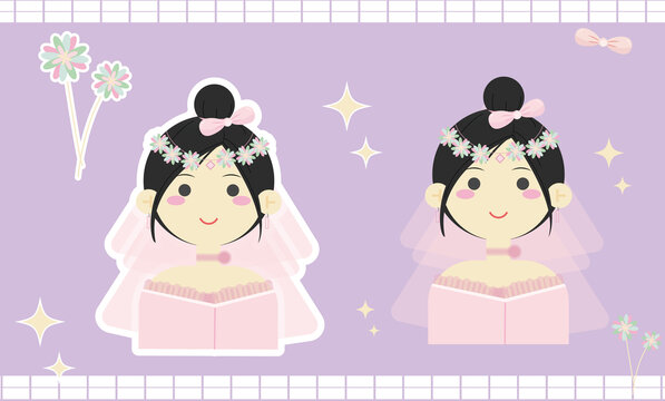 盛裝的小女孩矢量插畫