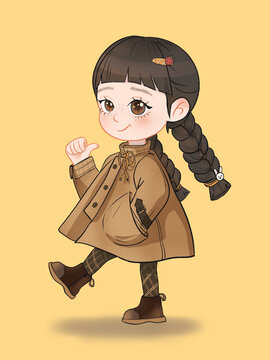 穿大衣的小女孩