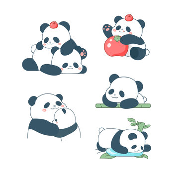可愛熊貓貼紙
