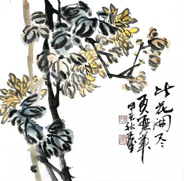 寫意菊花裝飾畫