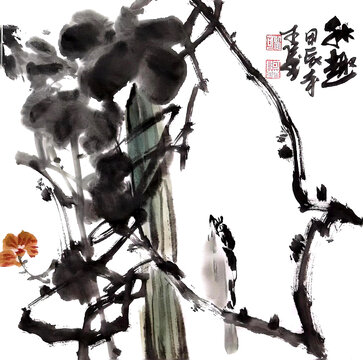 寫意絲瓜裝飾畫