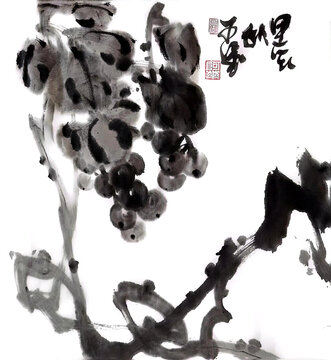 寫意葡萄裝飾畫