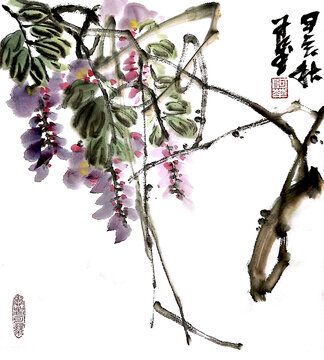 寫意紫藤裝飾畫