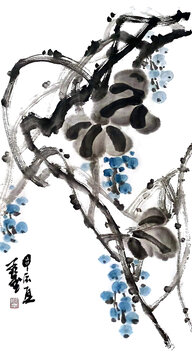 寫意葡萄裝飾畫