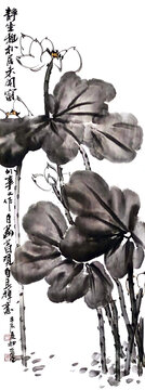 寫意荷花裝飾畫(huà)