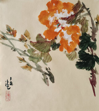 牡丹裝飾畫