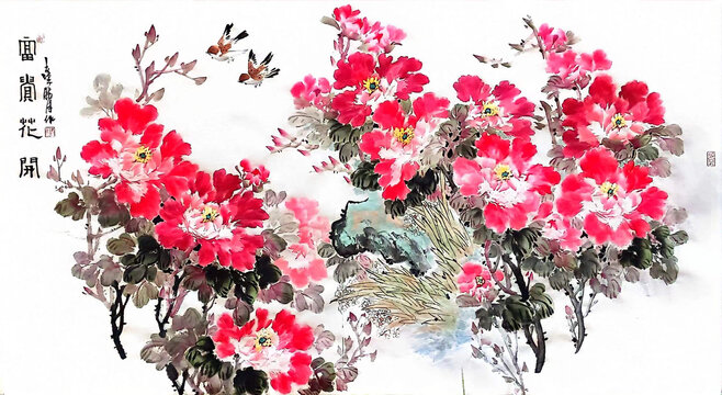 寫意牡丹