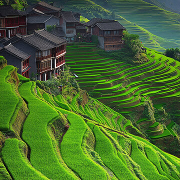 龍勝梯田風(fēng)格