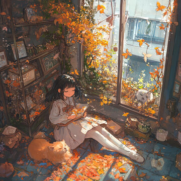 秋日治愈少女