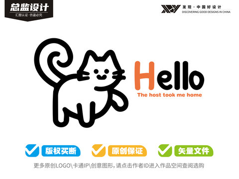 粗線條貓咪logo