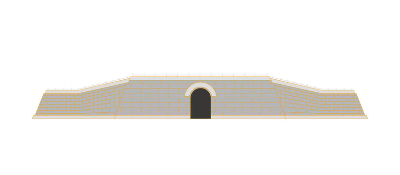 正陽(yáng)門(mén)城墻古城墻矢量插畫(huà)素材