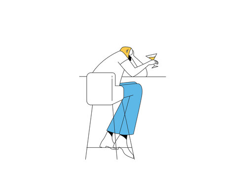金發(fā)女人酒吧時(shí)尚矢量插畫