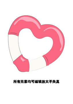 卡通愛心救生圈