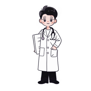 男醫(yī)生Q版可愛卡通圖案