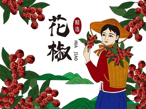 花椒包裝插畫